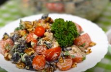 Eggplant, Tomato, and Walnut Salad (Mayonnaise-Free)