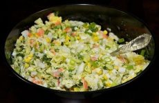 Elegant Crab Stick and Napa Cabbage Salad with Corn and Cucumber Accents