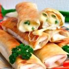 Gourmet Crispy Lavash Rolls Filled with Cheese