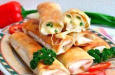 Gourmet Crispy Lavash Rolls Filled with Cheese