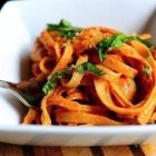 Fettuccine in Tomato-Cream Sauce