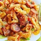 Fiery Pasta Delight with Spicy Sausages