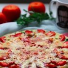 Mushroom and tomato quiche