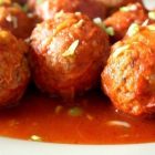 Oven-Baked Meatballs with Mushrooms in a Tomato-Sour Cream Sauce